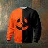 Men's Halloween Print Long Sleeve Neck Sweatshirt Casual Sports Pullover