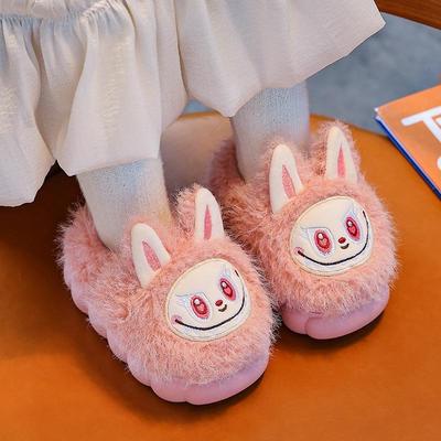 Scarpe da interno unisex in cotone per bambini: Comode, con suola spessa, antiscivolo, con fodera in peluche per il calore