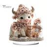 Double Sided Acrylic Ornaments Christmas Theme 2D Ornament, Double-sided Holiday Decoration, Festive Room Decor Stable Base Religious Ornament
