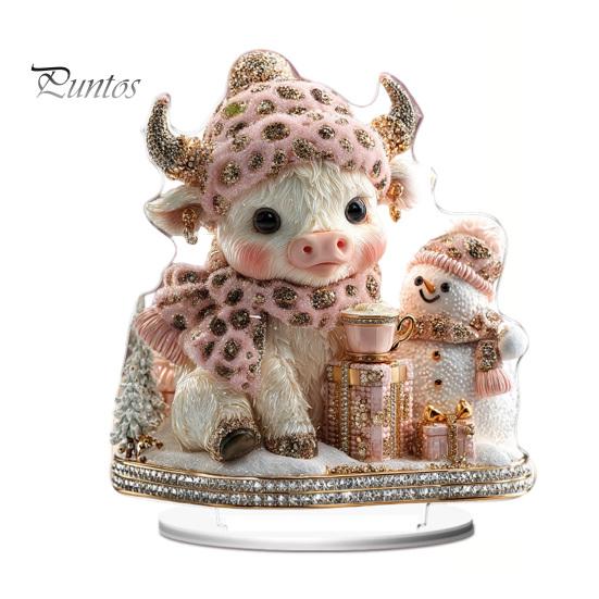 Double Sided Acrylic Ornaments Christmas Theme 2D Ornament, Double-sided Holiday Decoration, Festive Room Decor Stable Base Religious Ornament