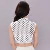 Perfect Match Women Polka Dots Bowknots Shirt Fake Collar Tie Cotton Detachable False Collar Lapel Blouse Top Autumn Sweater Decorative