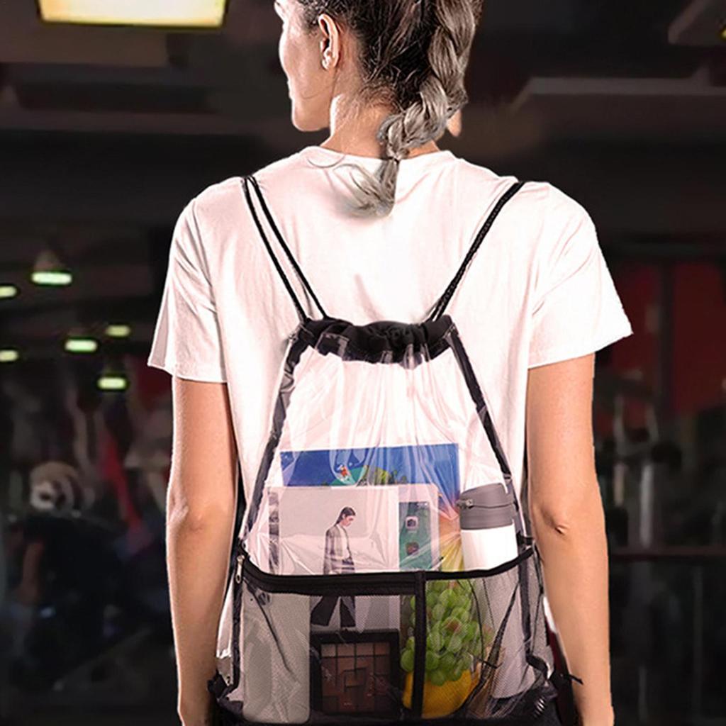 String Bag Pvc Clear Drawstring Bags Waterproof Athletic Pack for Gym Swim Beach Travel Work Clothes Kids Outdoors Festivals