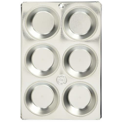 FK Tin Muffin Pan, #100 Cups, 6-Piece Set, Silver