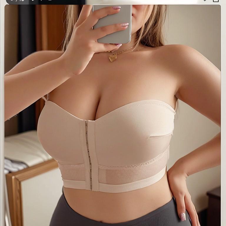 Popular Plus Size Front Closure Strapless Non-Slip Bra for Europe and America