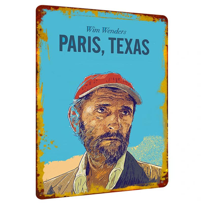 

Paris Texas Movie Poster Metal Tin Sign Vintage Home Decor Wall Art for Living Room Bar 20x30cm（7.8x11.8inch）