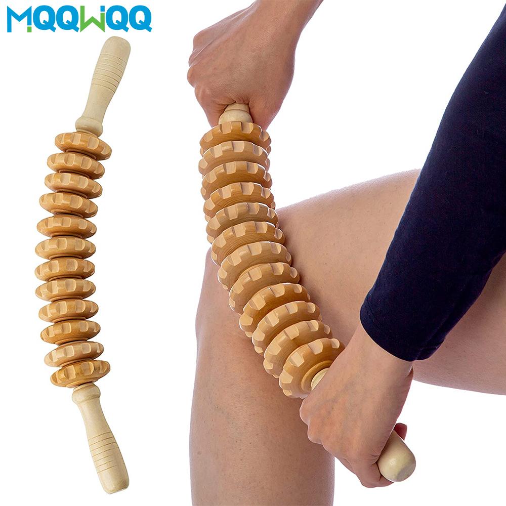 Curved Wood Massage Roller Stick for Lymphatic Drainage Anti Cellulite Wood Therapy Maderoterapia Colombiana Massager