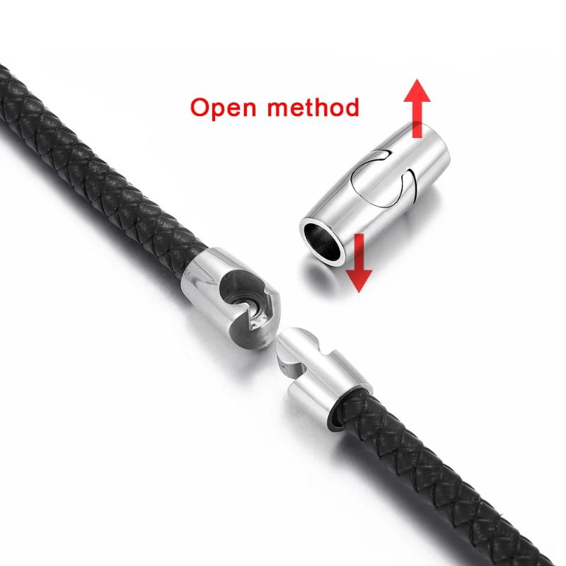 Stainless Steel Magnet Buckle 6mm 8mm Hole Magnetic Clasp for Leather Cord Reliable Connector for DIY Jewelry Projects
