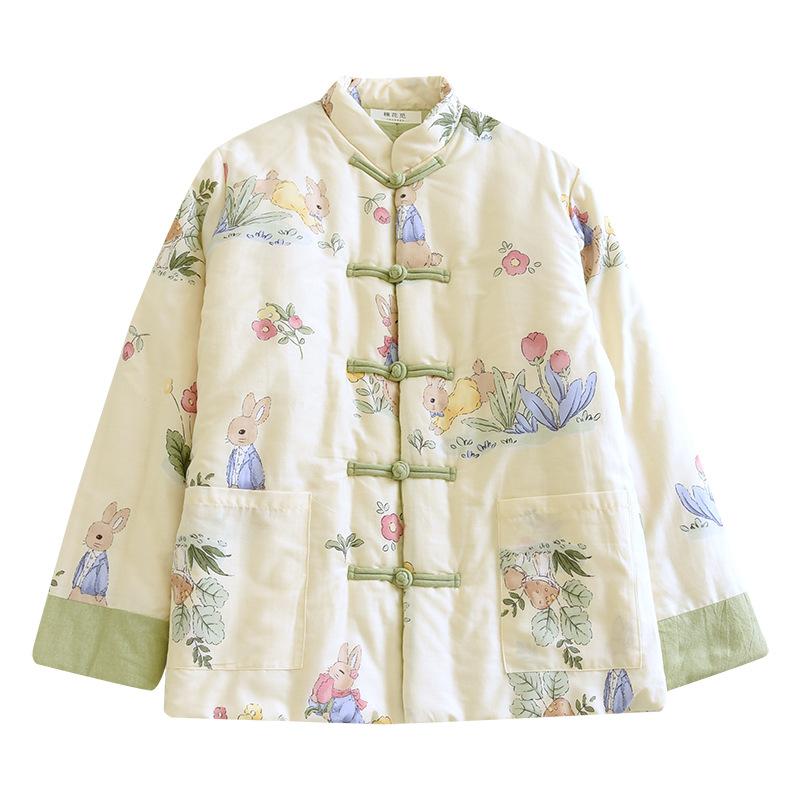 

Зимняя хлопковая одежда ручной работы женская утолщенная теплая куртка топ на китайских пуговицах XXL 160-90 kg