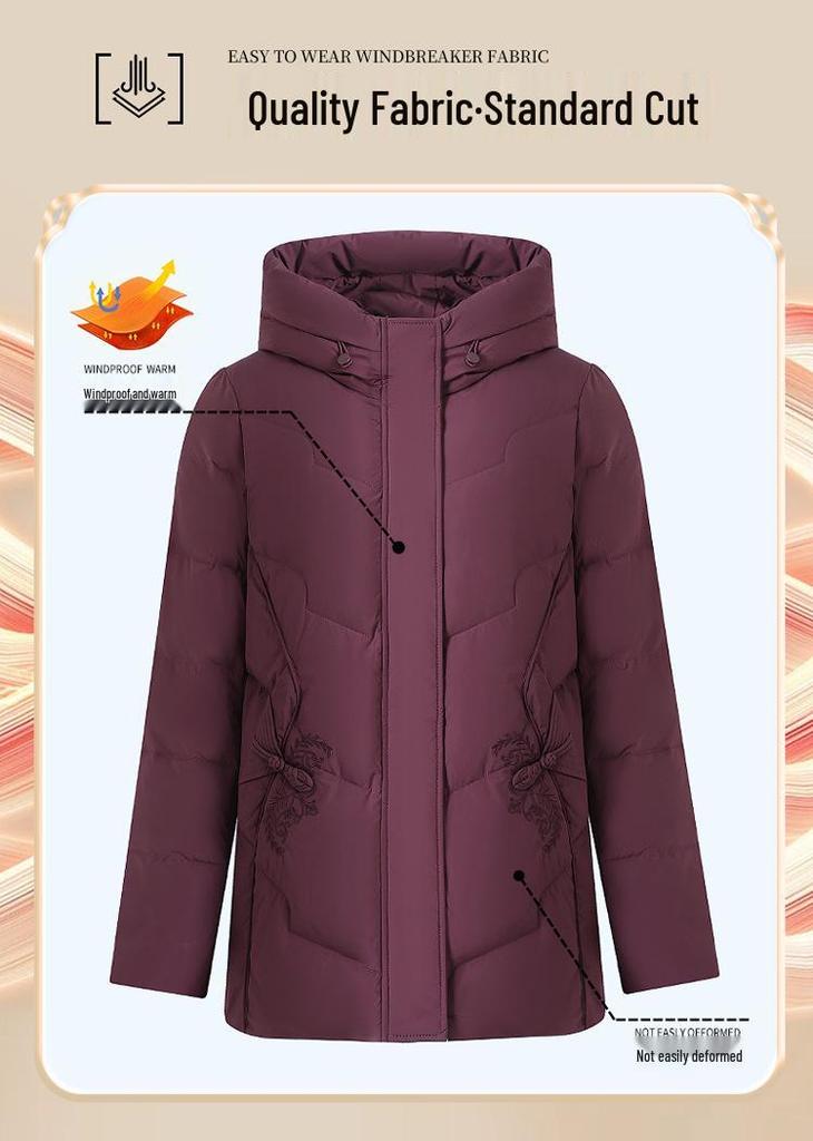 New Style Winter Down Cotton Jacket for Middle-Aged and Elderly Women - Thickened Warm Grandma's Coat
