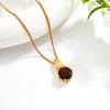 New Light Luxury Precious Gemstone Natural Garnet Ring Earrings Pendant Necklace Set Women's Anniversary Gift