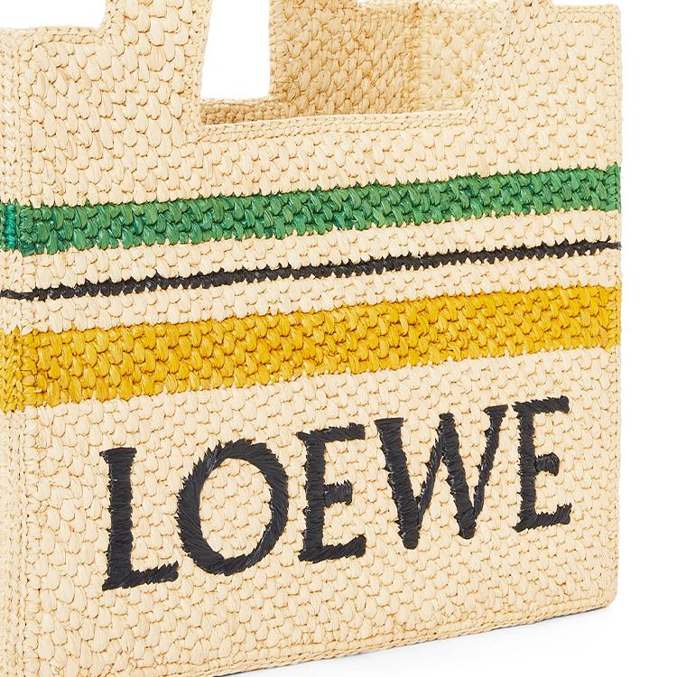Loewe Font Tote With Removable Adjustable Shoulder Strap Striped Natural Fiber Tote Bag Women tote A685B61X04-2668