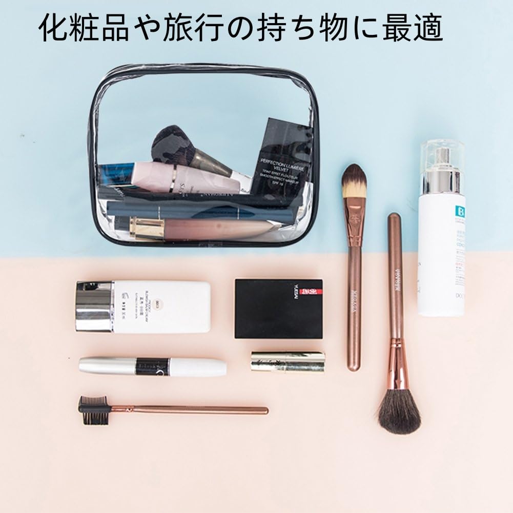 Transparent Makeup Pouch Large Portable Cosmetic Pouch for Portable Makeup Perfect for Hot Business and More 3-Piece Set, Capacity, Cosmetics, Pouch,