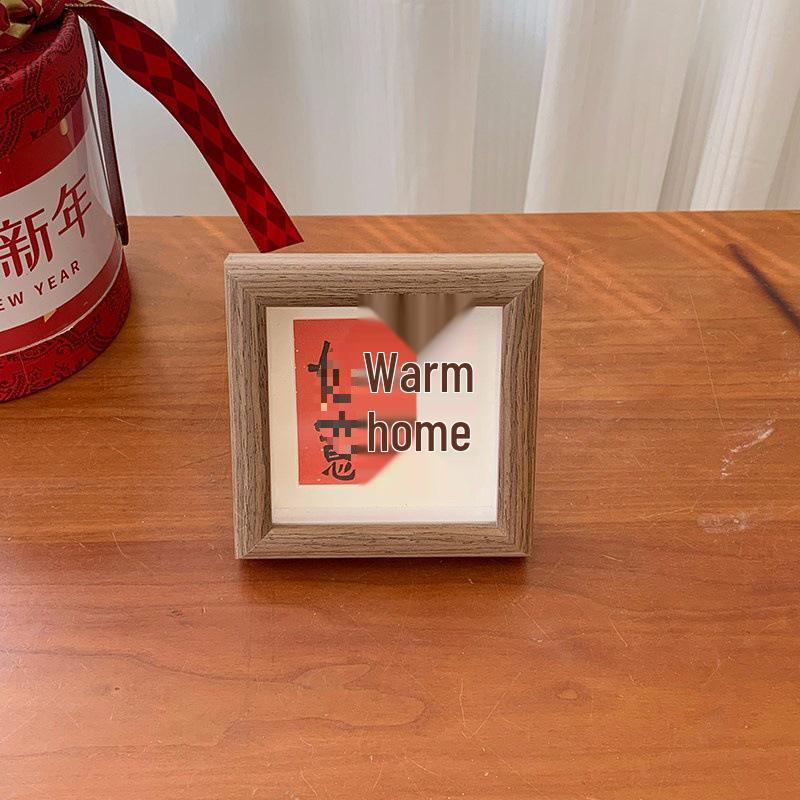 Xiao Man New Chinese Style Calligraphy Photo Frame: Elegant Table Display, Housewarming Decor, or New Year Gift