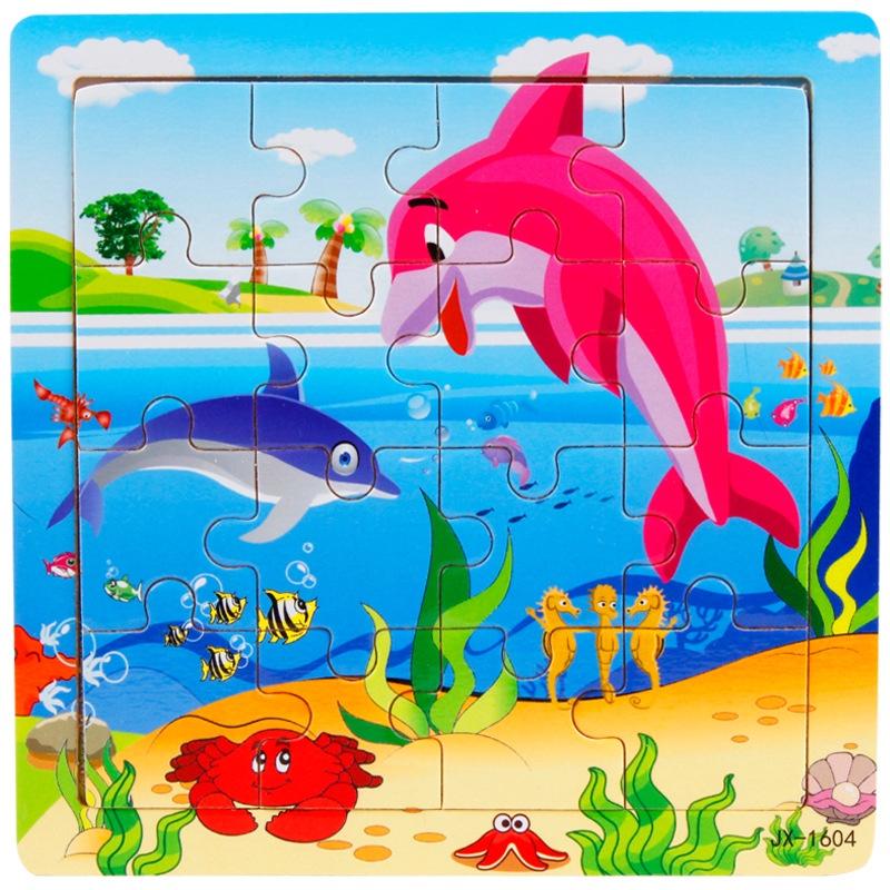 Kindergarten Wooden Puzzle Cards Animal And Transportation Themes Educational Toy For Kids