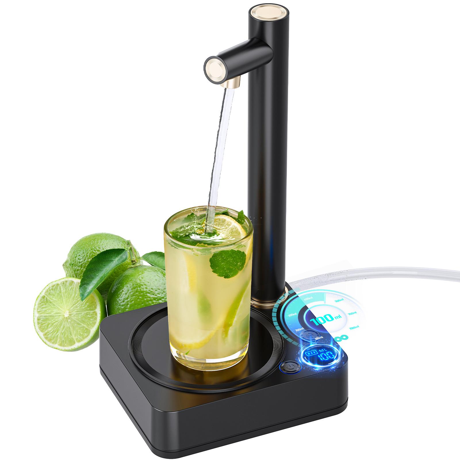 

Мини портативный электрический диспенсер для воды с интеллектуальным настольным ведром, автоматическим наполнением и контролем количества для домашнего офиса 2000mAh чёрный