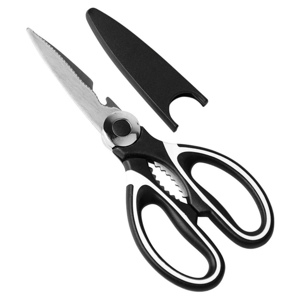 Stainless Steel Multifunctional Kitchen Scissors: Fish, Vegetable, BBQ, Chicken Bone Cutter & Walnut Opener