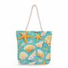Seashell Turtle Print Thick Rope Single-shoulder Beach Bag 7323