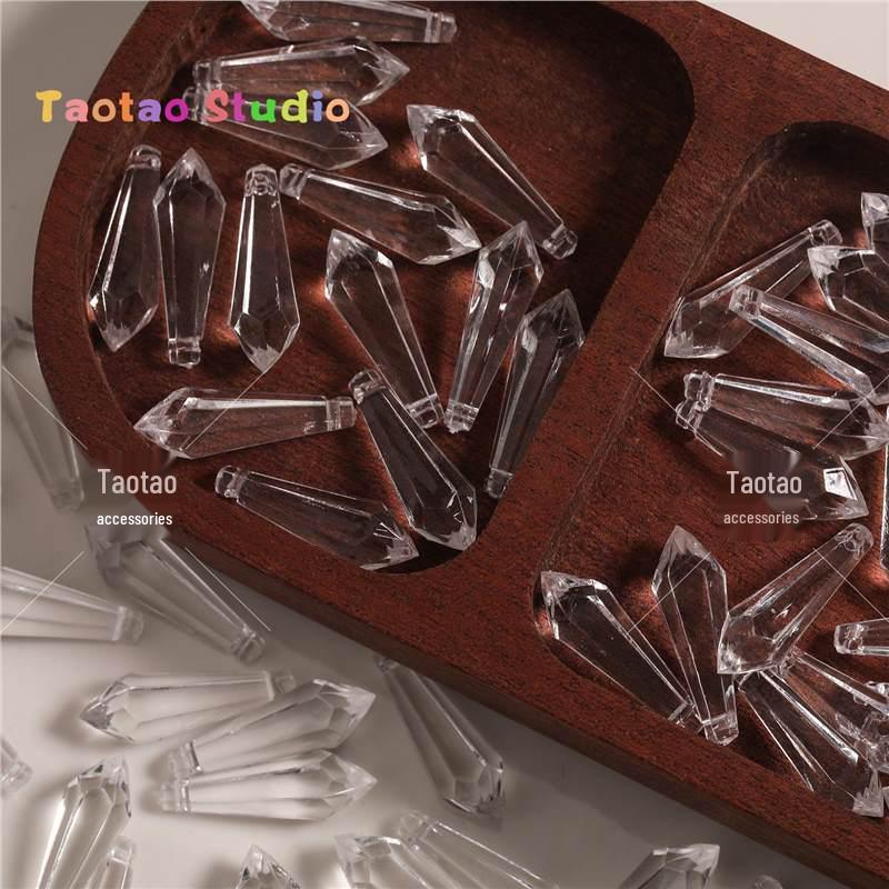 Faceted Acrylic Teardrop Pendant for DIY Jewelry