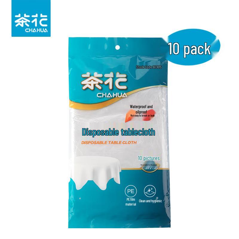 

Chahua Disposable Transparent Tablecloth, 180x180cm - 100 Count