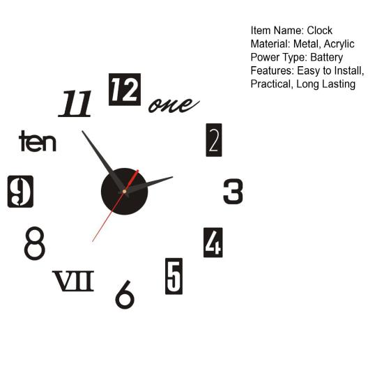 DIY Luminous Wall Clock Silent Movement Easy-to-read Decorative Modern Wall Clock for Living Room Bedroom