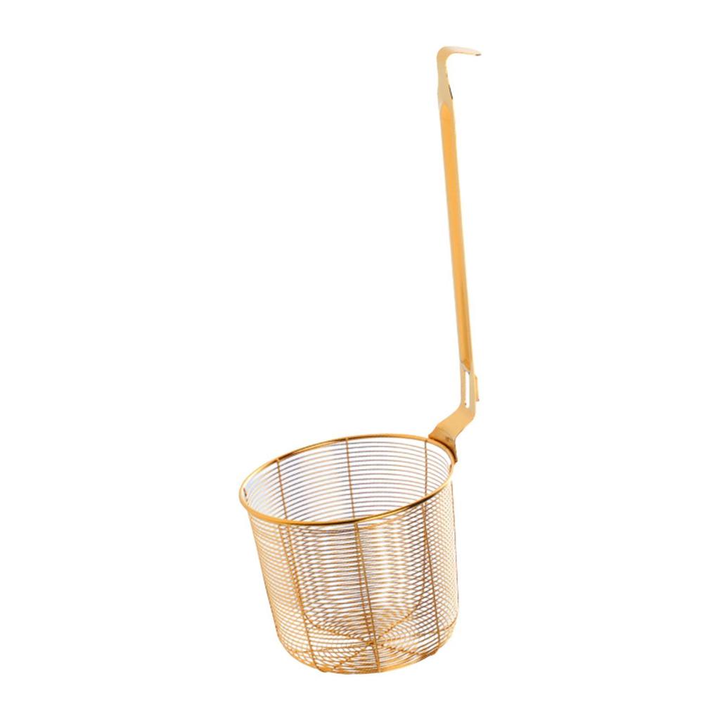 Pasta Strainer Portable Frying Basket Mesh Pasta Basket Noodle Strainer for Straining Kitchen Dumplings Draining Cooking