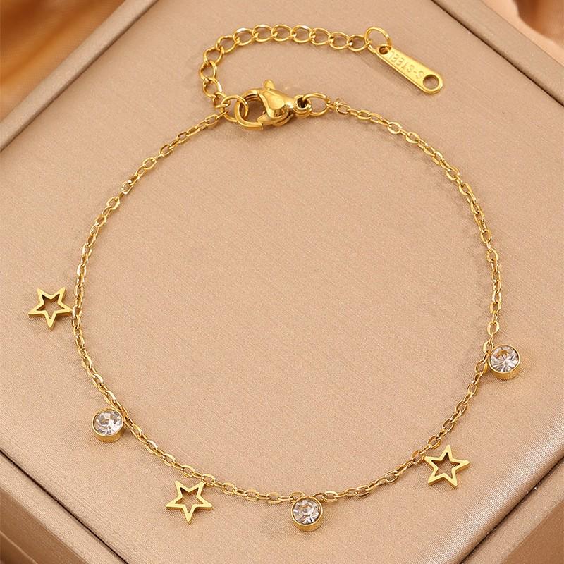 Korean Fashion Titanium Steel Diamond Inlaid Women's Luxury Bracelet