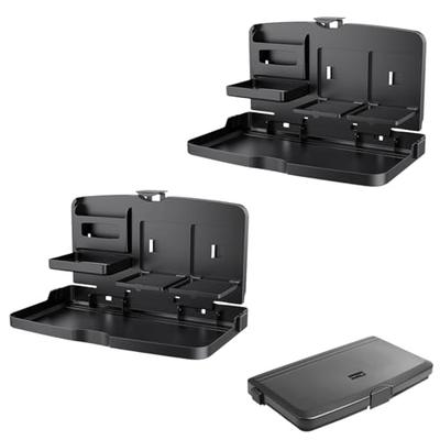 FALOFALO Car Rear Seat Table, Set of 2, Multifunctional Wide Table with Smartphone and Drink Holders (x2), Foldable, Compact