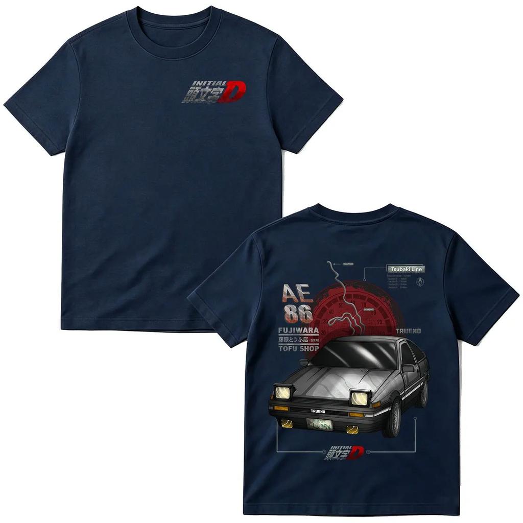 2026 Anime Initial D AE86 Racing Car T-shirt Takumi Fujiwara Tofu Shop Men's Women Fashion T-shirts Cotton Short Sleeves T Shirt