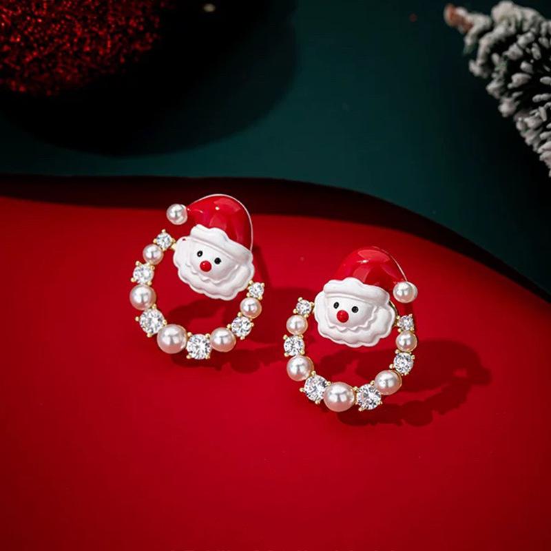 New S925 Silver Needle Christmas Collection Asymmetrical Earrings: Sweet & Cute Holiday Gifts for Women