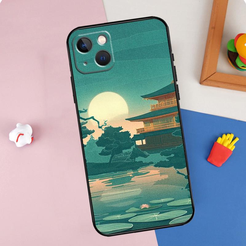 Japanese Style Art Japan Phone Case For iPhone 16 Pro Max 11 12 13 14 15 Pro Max Mini XR 15 16 Plus 16e Cover Shell