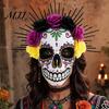 Halloween Skull Mask Mardi Gras Mask, Venetian Party Sugar Undead Bride Masquerade Masks for Cosplay Mexican