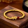 Gold Sand Bracelet, Palace Style, Ancient Method Beaded Pixiu Bracelet for Women, Retro, Long-lasting Colorfast Jewelry