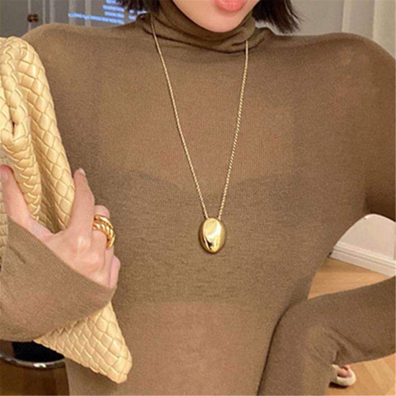 Water Drop Pendant Necklace for Women Titanium Steel Clavicle Chain Waterproof Choker Aesthetic Collar Jewelry Gift