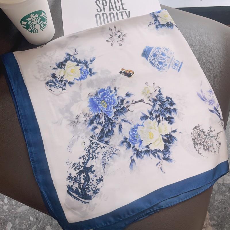 Modenäsduk Halsdukar Kvinnor Fyrkantiga Hradband Små Sjalar Wraps Sacrfs 70x70cm