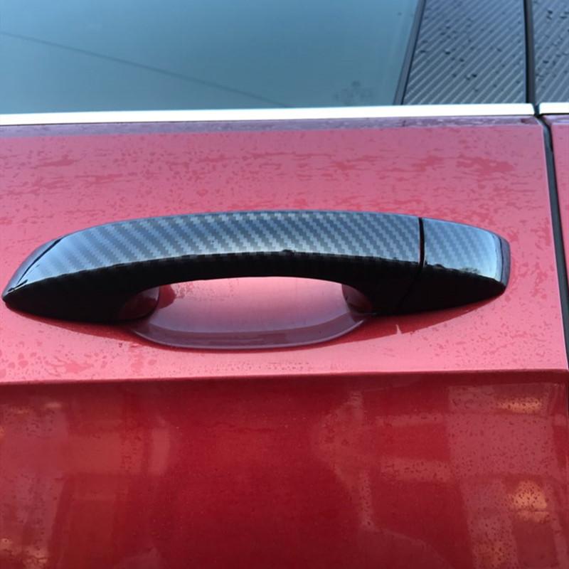 Plastic Imitation Carbon Fiber Door Handle Cover Trim for Skoda Octavia 4 IV  Mk4 RS VRS Accessories Car Styling Sticker