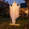 Halloween Party Supplies for Outside Hanging Ghost Swing Decor with String Lights, Glowing Floating Decorative 8 Lighting Modes Ornament Yard