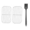 2pcs Barbeque Wire Mesh Net Grill Grid Stainless Steel Wearproof Portable Grill Grid with Basting