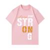 Men's 100% Cotton Crew Neck Short Sleeve T-Shirt, Always Stay Strong Letter Print Casual Comfortable Lightweight Tee for Daily Home Outdoor Wear, Loos