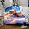 1pc Clouds Stars Blanket Lightweight Flannel Throw for Sofa Bed Travel Camping Livingroom Office Couch Chair