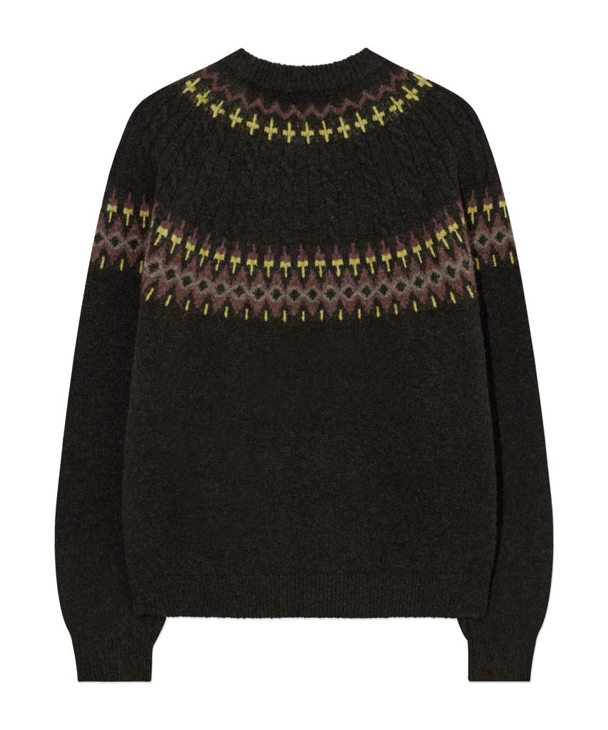 COVERNAT Jacquard Pattern Pullover Brown