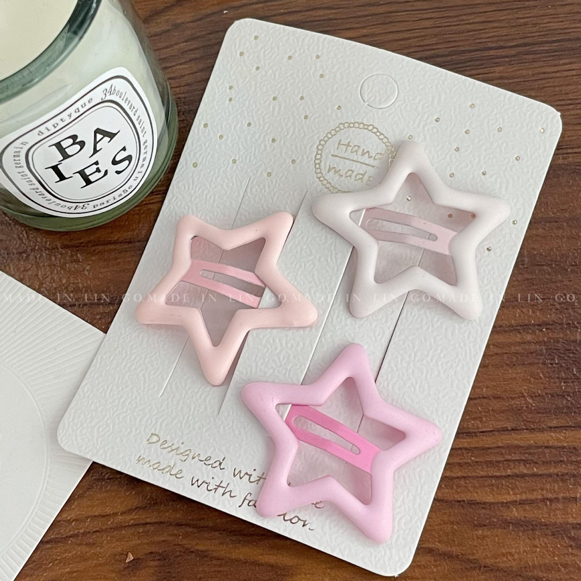 

Розовые заколки-звездочки для детей - Детские заколки-невидимки для челки и боковой пряди