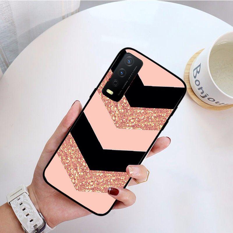 Fashion Geometric Splice Pattern Marble Phone Cover For Vivo Y31 Y30 Y33S Y11S Y12S Y17 Y20 Y21S Y1S Y53S Y15 Y19 Y91C V23 Cases