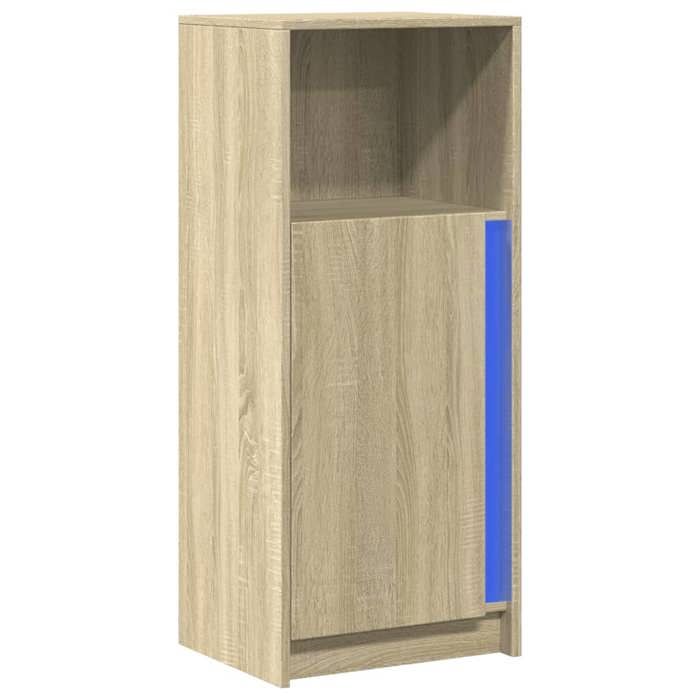 VidaXL Buffet avec LED chêne sonoma 42,5x34x100 cm bois d'ingénierie, meuble de rangement, meuble de rangement cuisine, 852154