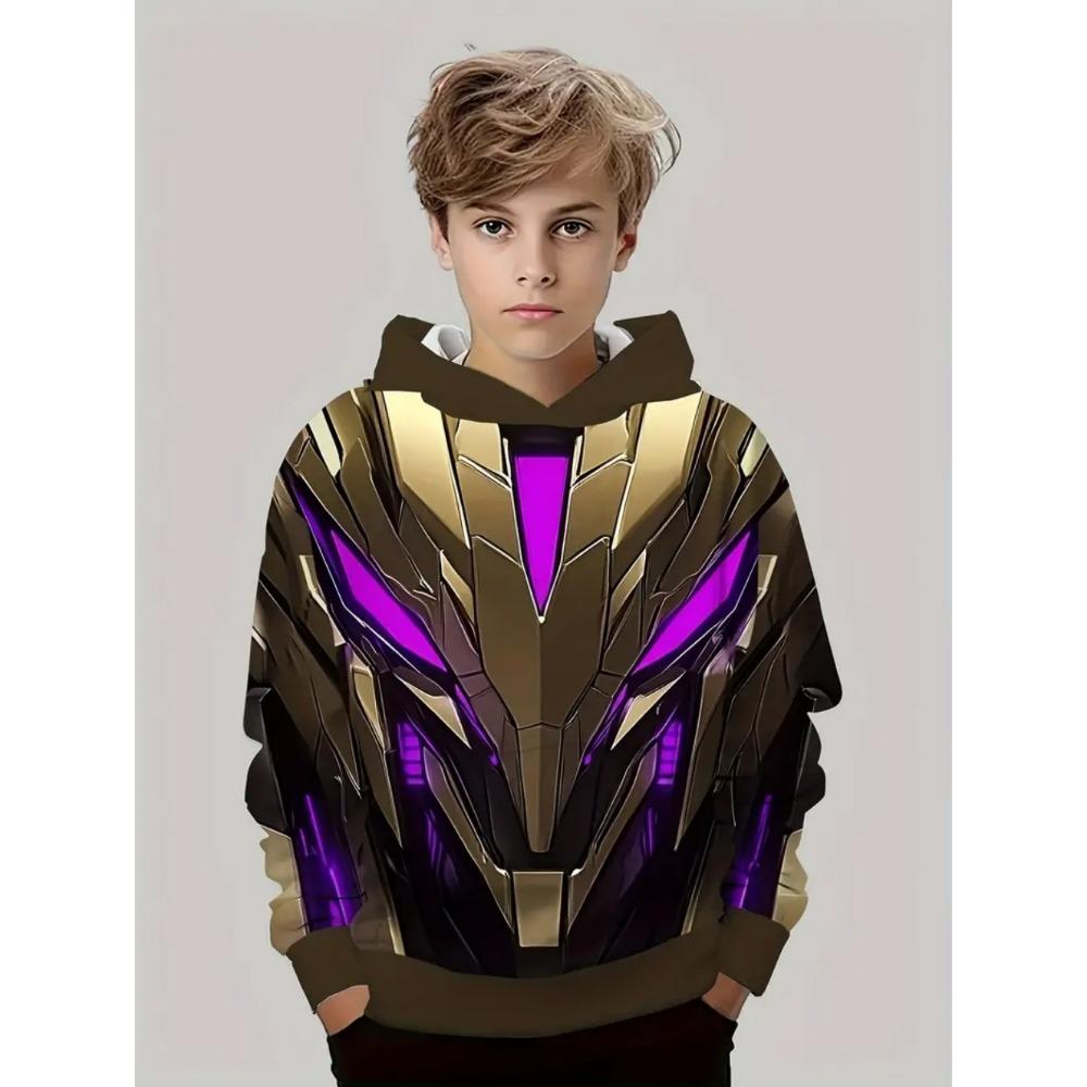 Модные мужские и женские худи Mecha 3D-принт с круглым вырезом пуловер повседневная уличная толстовка детская футболка топ одежда 4XL 2450₽