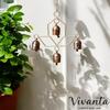 Handmade Rustic Wind Chime for Outdoor Patio Garden Balcony with 4 Metal Cow Bells Soothing Melodic Decor ((8x6 Inch)