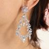 ZAKOL Luxury AAA Cubic Zirconia Long Drop Earrings Big Size Wedding Bridal Earring for Women