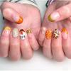 30Pcs Thanksgiving Press on Nails Short Round Shape French Tip Fake Nails with Pumpkin Pie Designs Full Cover Fall Acrylic Nails Thanksgiving Turkey