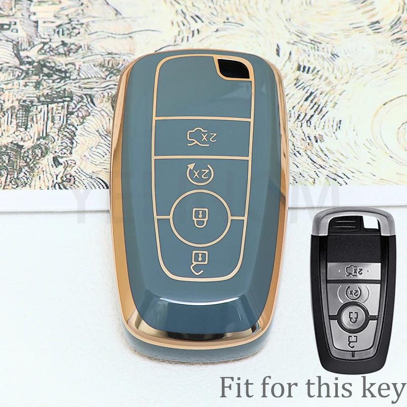 3 4 5 Button Car Key Cover For Ford Fusion Mondeo Mustang Explorer Edge Ecosport For Lincoln Mondeo Mkc Mkz Mkx Key Case For Car