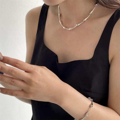 Collier Minimaliste Goutte d'Eau en Alliage Claviculaire - Style Polyvalent Unisexe