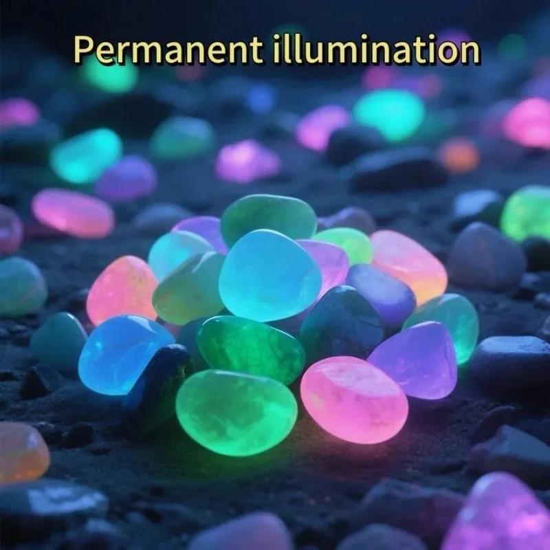 100-1000pcs Luminous Stone Garden Fish Tank Landscape Glow-in-the-dark Stone Decoration Artificial Fluorescent Color Goose Stone